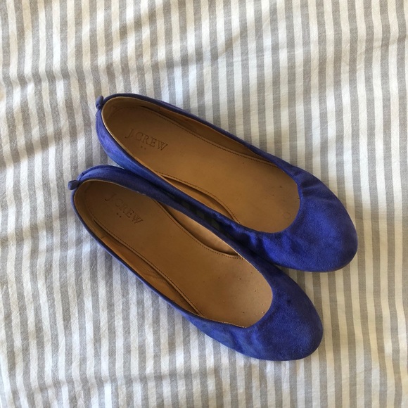 Royal blue suede J Crew flats - Picture 2 of 7